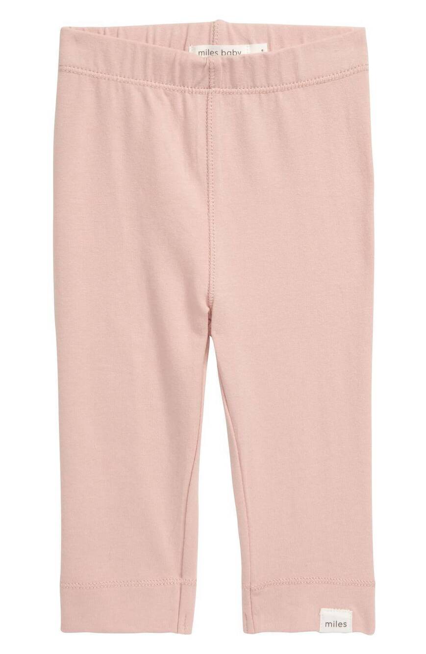 NEW MILES THE LABEL baby girls stretch organic cotton leggings in light pink
